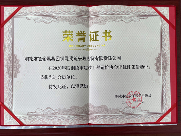 公司榮獲“先進會員單位”稱號